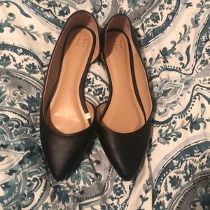 Black pointed toe flats sz 10